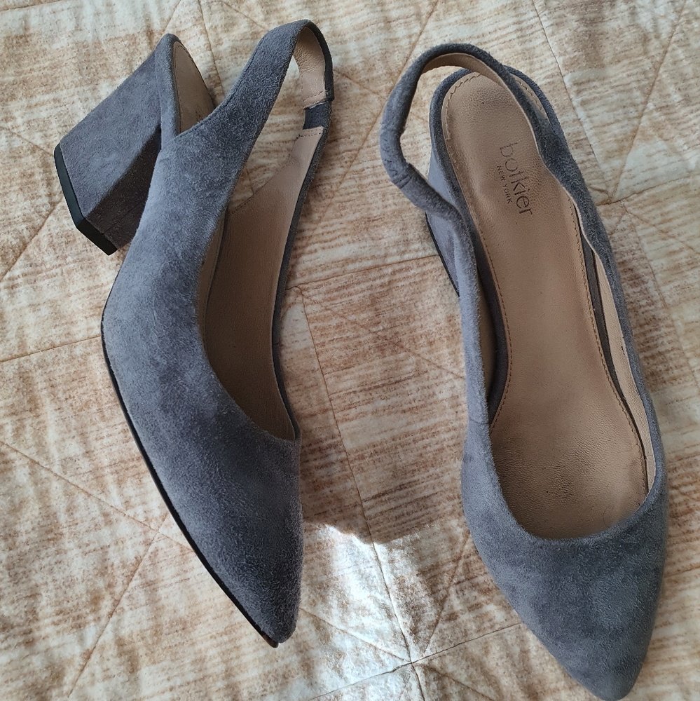 Botkier "Shayla" Gray Suede Block Heels